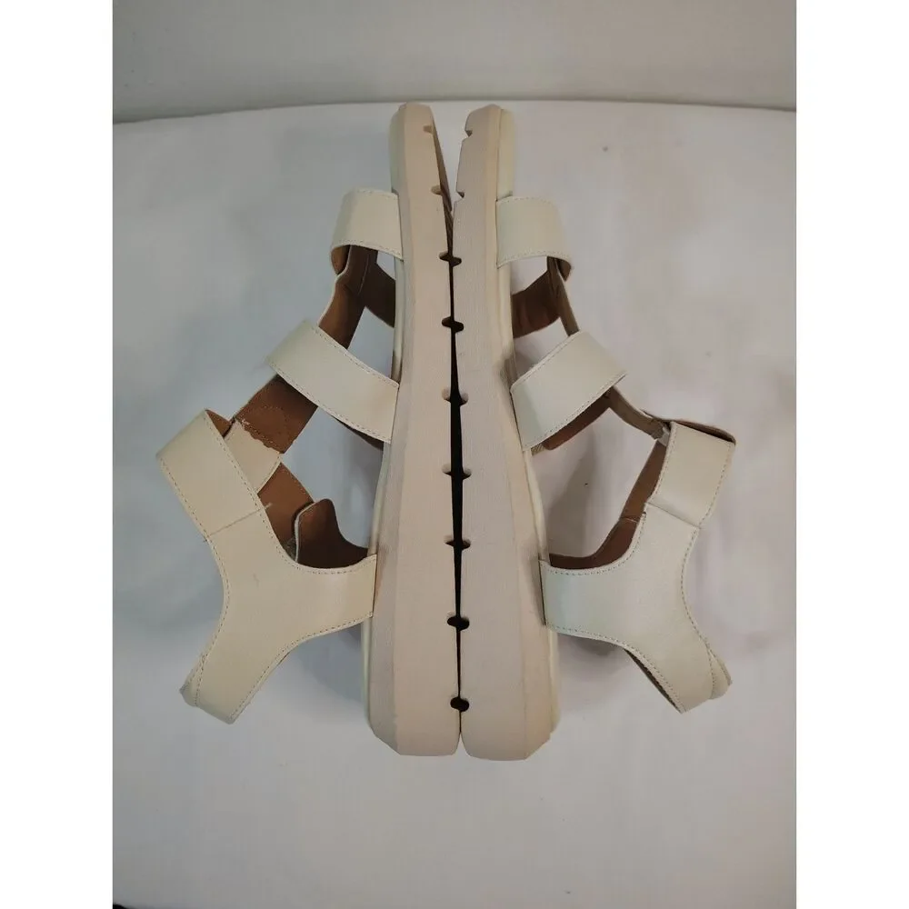 Rockport T-Strap Fisherman Sandals Abbie Tru Tech Cream Sport Shoes Womens 11